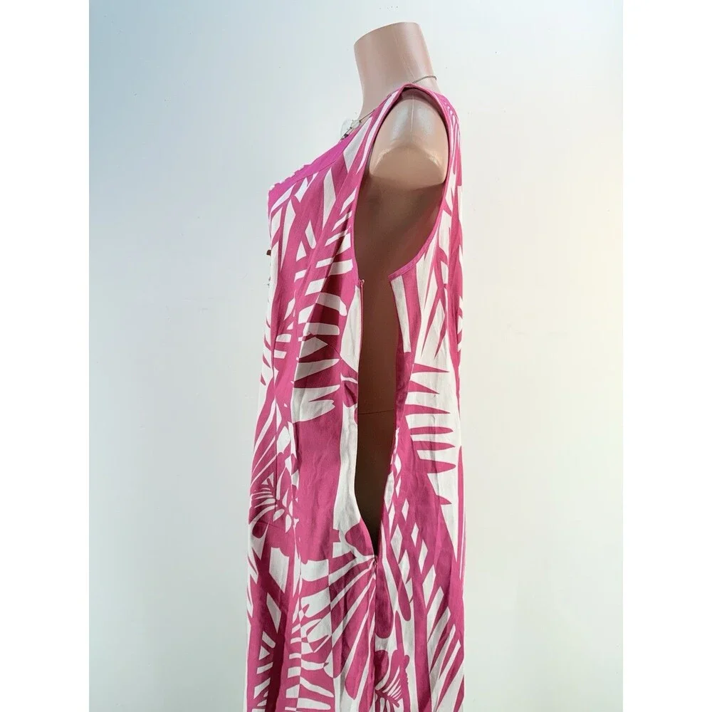 NWT Ashley Stewart Floral Print Midi Dress Size 16 Pink V Neck Sleeveless - Picture 6 of 11